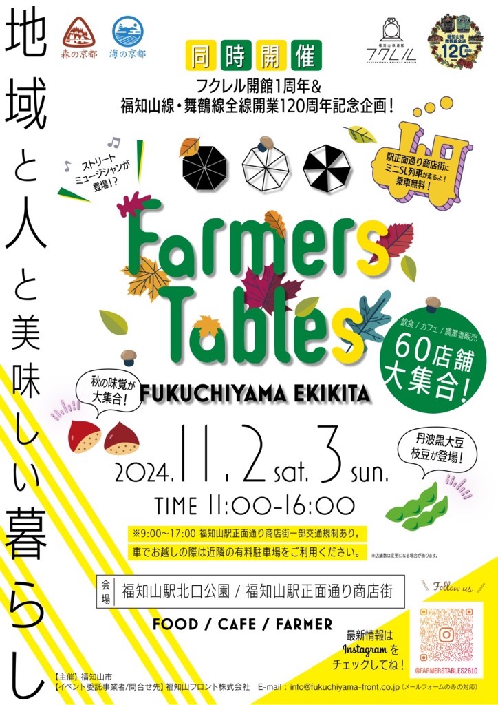 食のイベント「Farmers Tables FUKUCHIYAMA EKIKITA」開催！